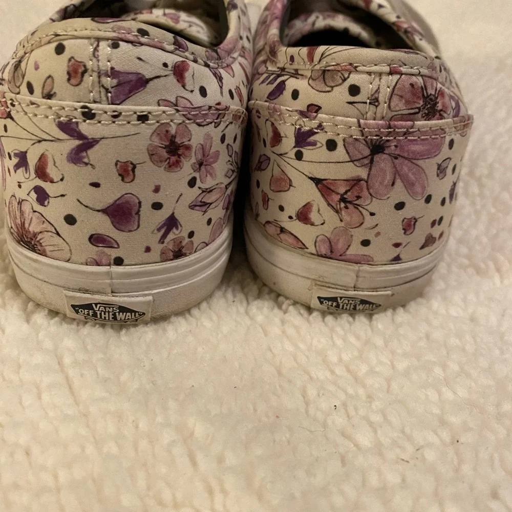 Women’s Vans. Size 8.5. Purple/violet color floral print. In good shape. - Picture 2 of 5